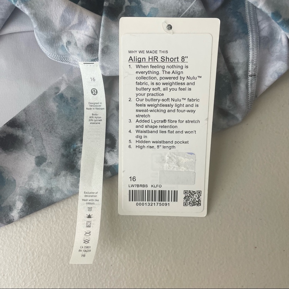 LULULEMON NWT ALIGN HIGH RISE SHORTS 8” IN KALEIDOSCOPE MULTI PRINT 16 18 20 - Picture 7 of 8